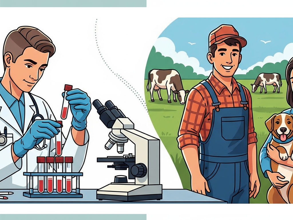 Lab Technician, Farmer, and Pet Parent Illustration
